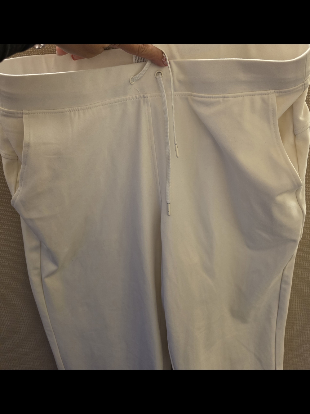 Yogalicious Cream Drawstring Pants - Picture 2 of 11